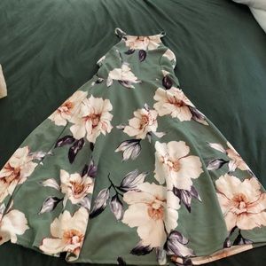 Flowy floral dress strappy back
